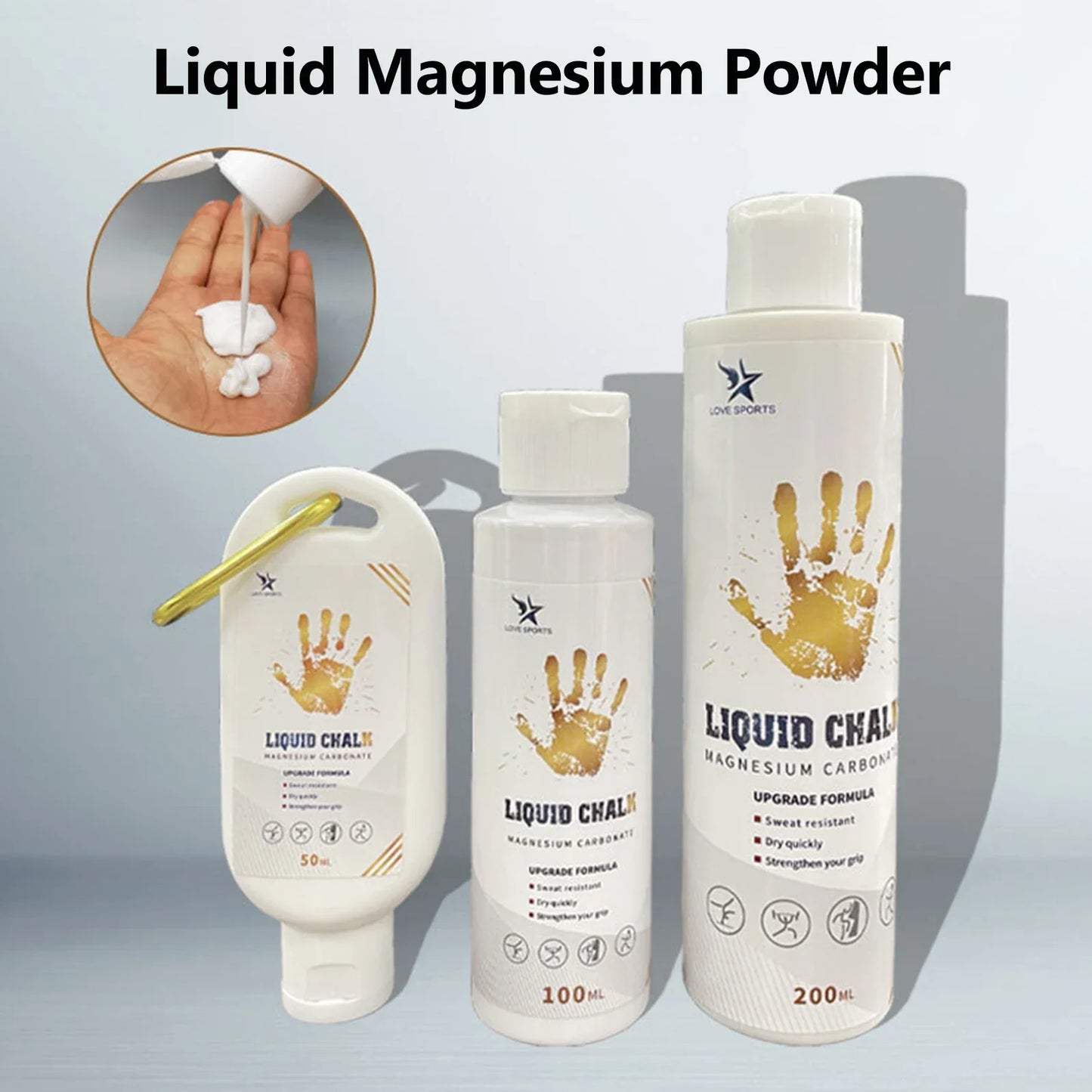 NEW 50/100/200ml Liquid Chalk Sports Magnesium Powder Fitness Weight Lifting Anti Slip Cream