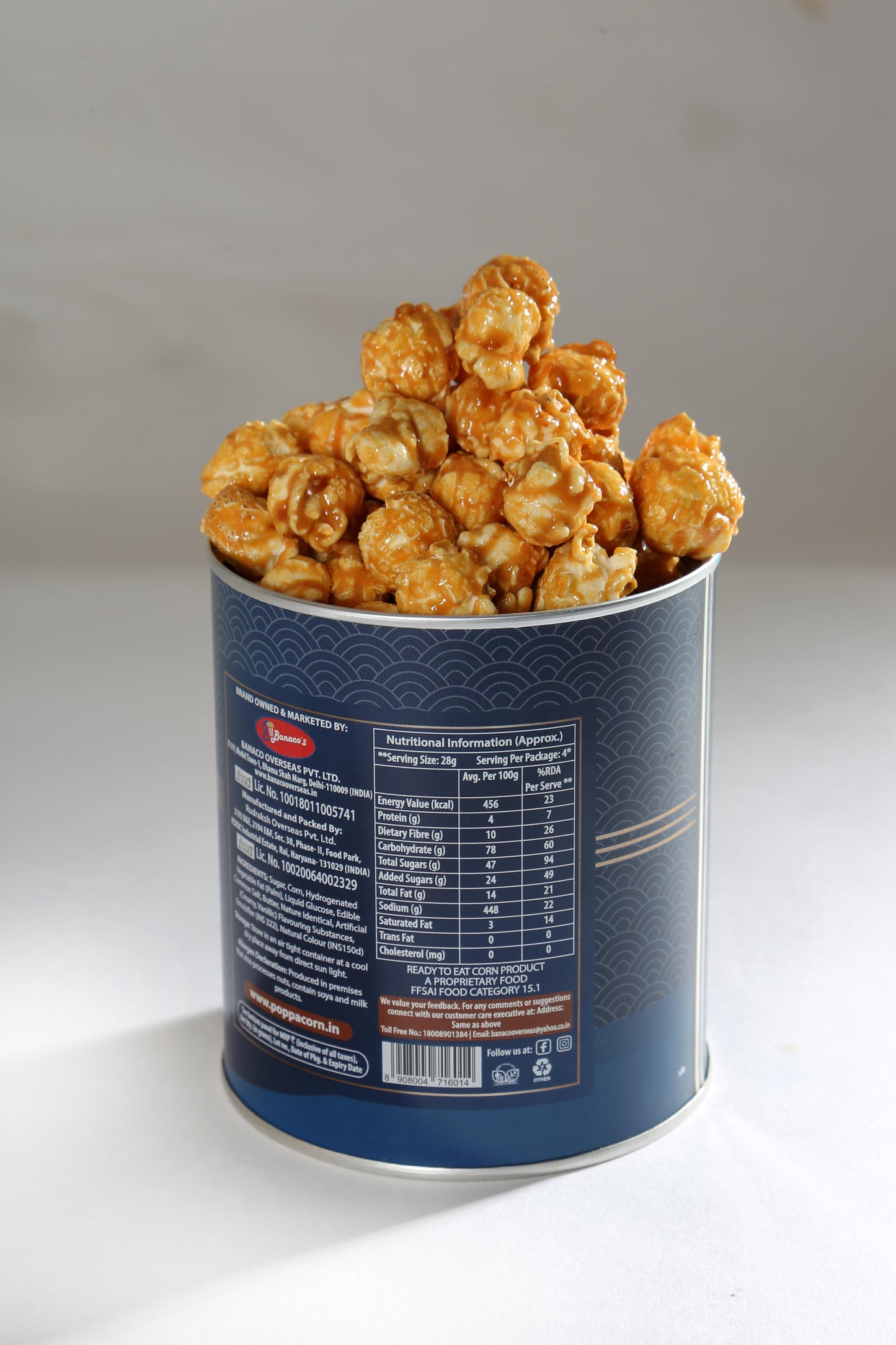 Gourmet Salted Caramel popcorn , Tin-130g