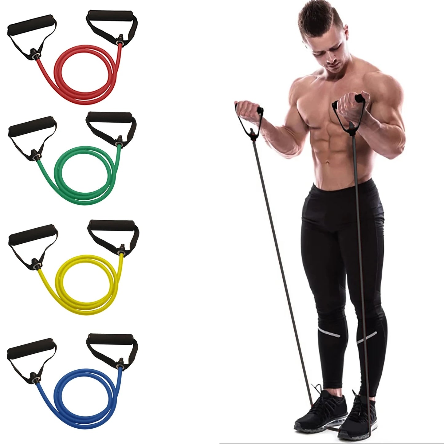 Resistance Bands With Handles for Workout For Men & Women, Strength Training Equipment At Home
