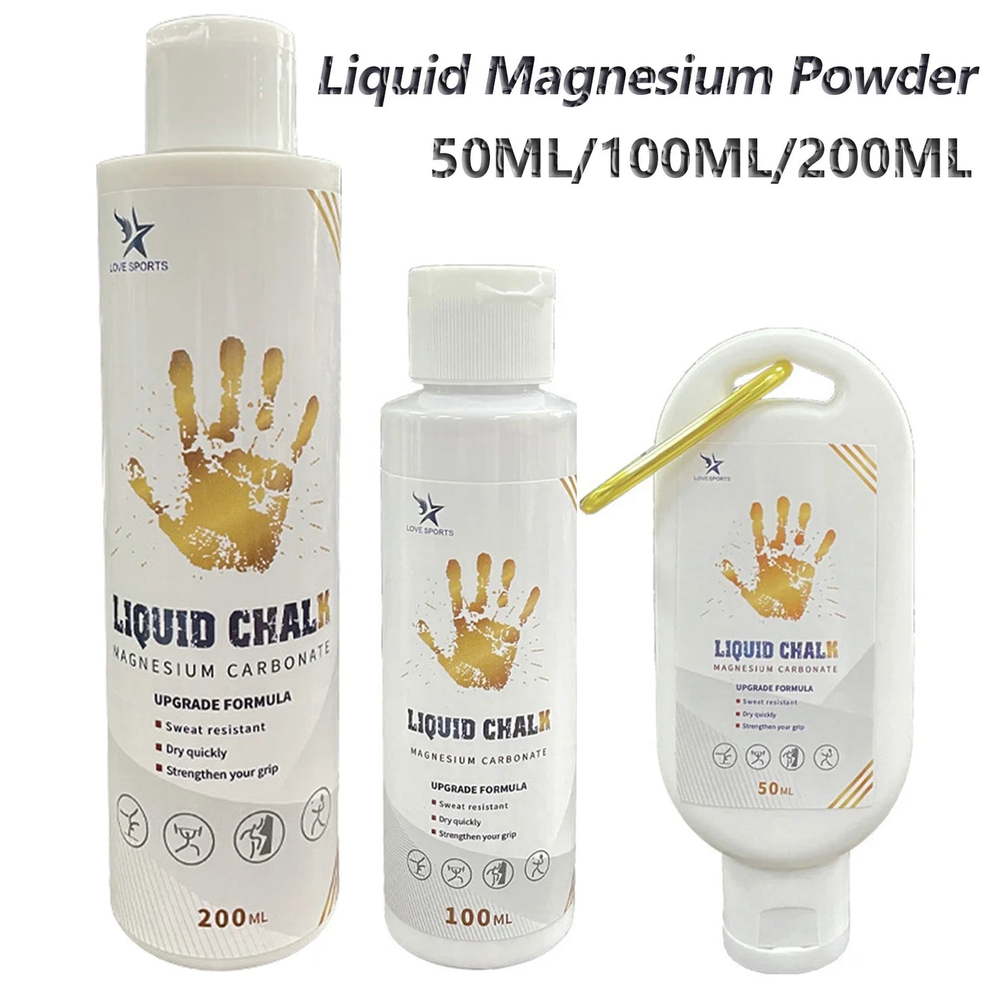 NEW 50/100/200ml Liquid Chalk Sports Magnesium Powder Fitness Weight Lifting Anti Slip Cream